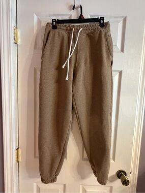 American Eagle Mens Solid Jogger Pants, Drawstring With Pockets , Brown , Sz S
